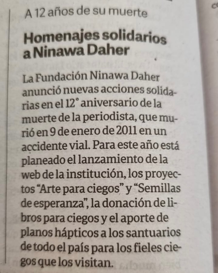 Clarín recuerda a Nínawa Daher a 12 años de su muerte