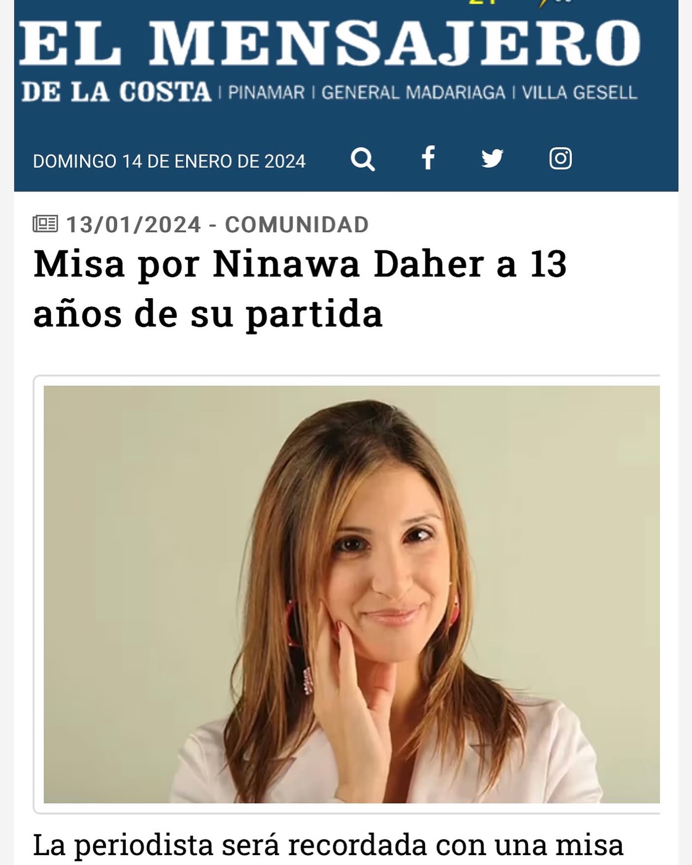 El mensajero recuerda a Nínawa a 13 años de su muerte