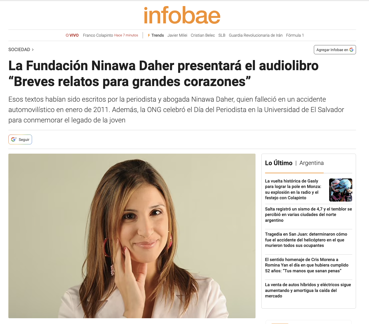 Infobae anuncia el audio libro